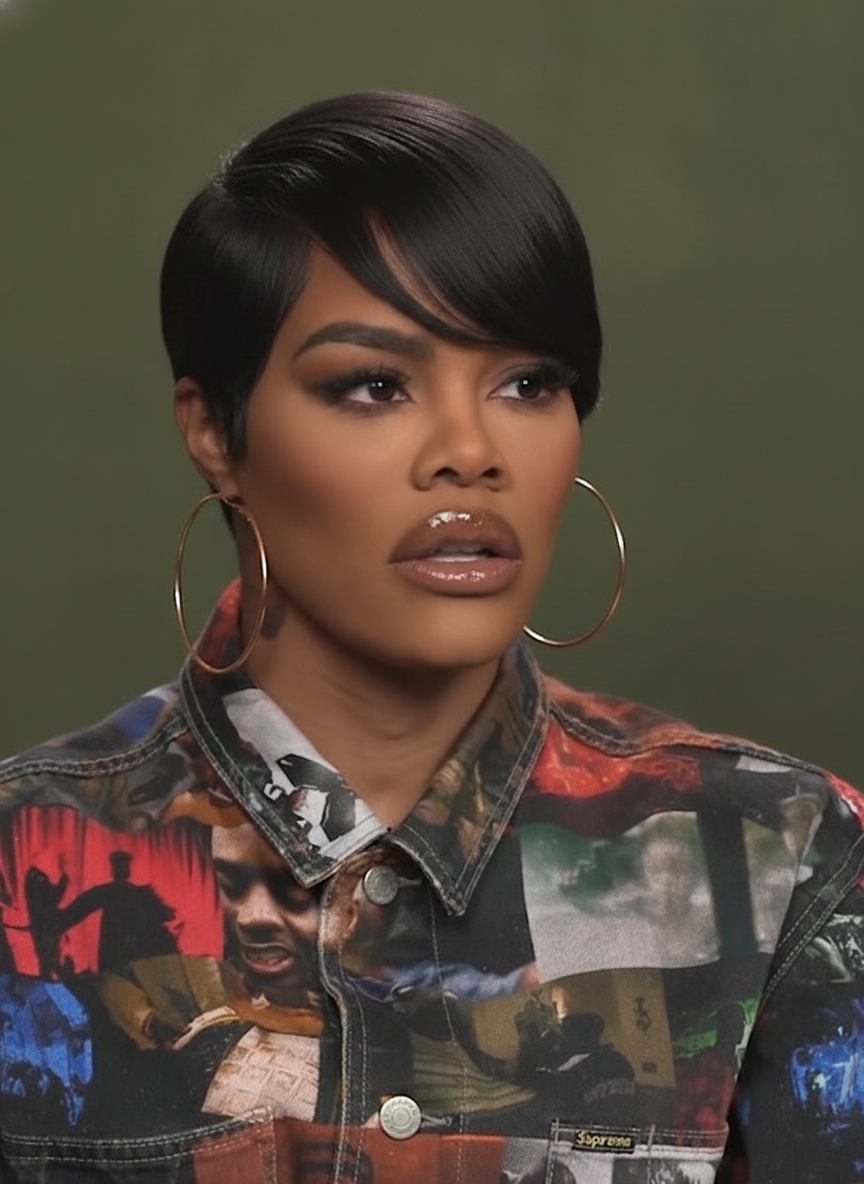 AI-generated visualization of Teyana Taylor with a sleek pixie and side-swept bang